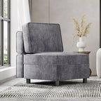 Divano Sezionale Modulare, Modulo Centrale con Contenitore, Schienale Regolabile in 11 Posizioni, Grigio 79P x 66L x 84A cm