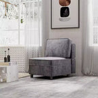 Divano Sezionale Modulare, Modulo Centrale con Contenitore, Schienale Regolabile in 11 Posizioni, Grigio 79P x 66L x 84A cm