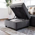Divano Sezionale Modulare, Modulo Centrale con Contenitore, Schienale Regolabile in 11 Posizioni, Grigio 79P x 66L x 84A cm