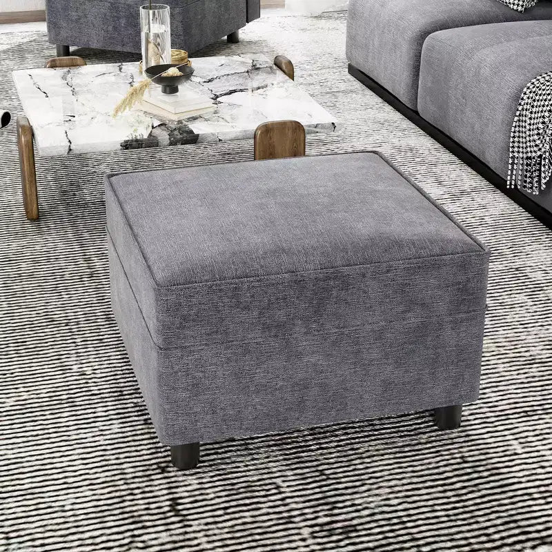 Divano Sezionale Modulare, Modulo Centrale con Contenitore, Schienale Regolabile in 11 Posizioni, Grigio 79P x 66L x 84A cm