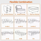 Divano Sezionale Modulare, Modulo Centrale con Contenitore, Schienale Regolabile in 11 Posizioni, Grigio 79P x 66L x 84A cm