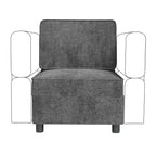 Divano Sezionale Modulare, Modulo Centrale con Contenitore, Schienale Regolabile in 11 Posizioni, Grigio 79P x 66L x 84A cm