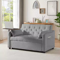 Sofa Bed, Futon Couches for Living Room with Side Pocket Adjustable Backrest Velvet Fabric Pull Out Couch Small Loveseat Sectional Sofa Bed