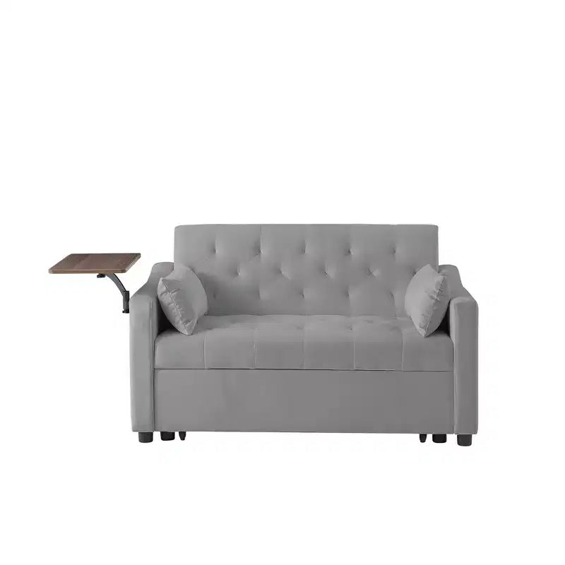 Divano letto, divani futon per soggiorno con tasca laterale, schienale regolabile, tessuto in velluto, divano letto estraibile, piccolo divano a due posti, divano letto componibile
