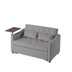 Divano letto, divani futon per soggiorno con tasca laterale, schienale regolabile, tessuto in velluto, divano letto estraibile, piccolo divano a due posti, divano letto componibile