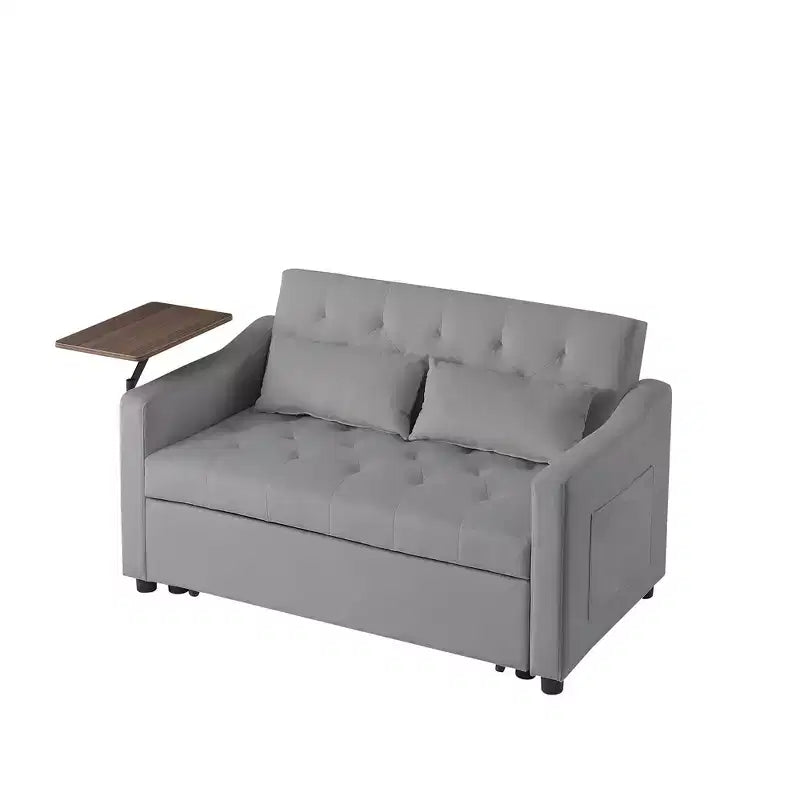 Divano letto, divani futon per soggiorno con tasca laterale, schienale regolabile, tessuto in velluto, divano letto estraibile, piccolo divano a due posti, divano letto componibile