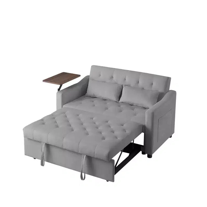 Divano letto, divani futon per soggiorno con tasca laterale, schienale regolabile, tessuto in velluto, divano letto estraibile, piccolo divano a due posti, divano letto componibile