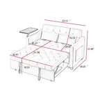 Divano letto, divani futon per soggiorno con tasca laterale, schienale regolabile, tessuto in velluto, divano letto estraibile, piccolo divano a due posti, divano letto componibile