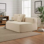 Divano Sezionale Modulare Whisen 132 in Tessuto Peluche Oversize, Divano Moderno Completamente in Schiuma con Sei Cuscini