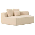 Divano Sezionale Modulare Whisen 132 in Tessuto Peluche Oversize, Divano Moderno Completamente in Schiuma con Sei Cuscini