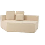 Divano Sezionale Modulare Whisen 132 in Tessuto Peluche Oversize, Divano Moderno Completamente in Schiuma con Sei Cuscini
