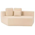 Divano Sezionale Modulare Whisen 132 in Tessuto Peluche Oversize, Divano Moderno Completamente in Schiuma con Sei Cuscini