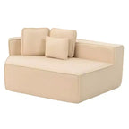 Divano Sezionale Modulare Whisen 132 in Tessuto Peluche Oversize, Divano Moderno Completamente in Schiuma con Sei Cuscini