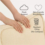 Divano Sezionale Modulare Whisen 132 in Tessuto Peluche Oversize, Divano Moderno Completamente in Schiuma con Sei Cuscini