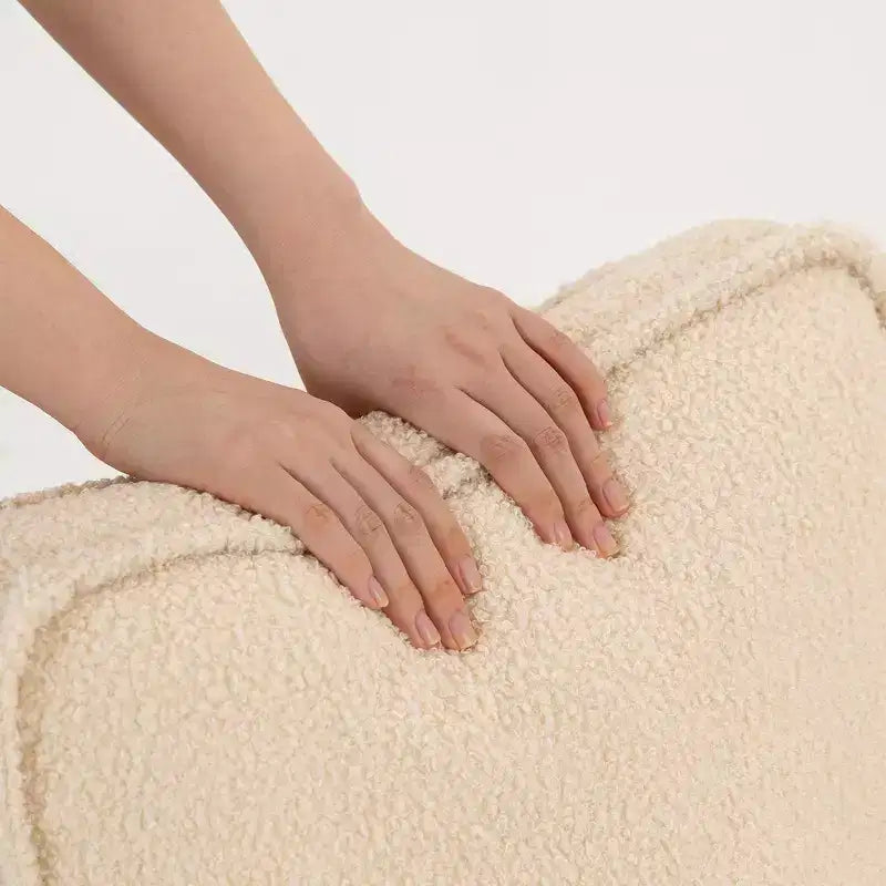 Divano Sezionale Modulare Whisen 132 in Tessuto Peluche Oversize, Divano Moderno Completamente in Schiuma con Sei Cuscini