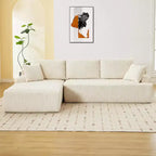 96 Inch L-Shaped Cloud Sectional Couch with Chaise, Boneless Corduroy Couch with Deep Seat, Modern Modular Upholstered Sofa, No Assembly Required