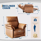 Poltrona Reclinabile, Poltrona a Dondolo Girevole a 360 Gradi per Nursery con Braccioli Imbottiti e Seduta Profonda, Divano Reclinabile Rivestito in Pelle PU