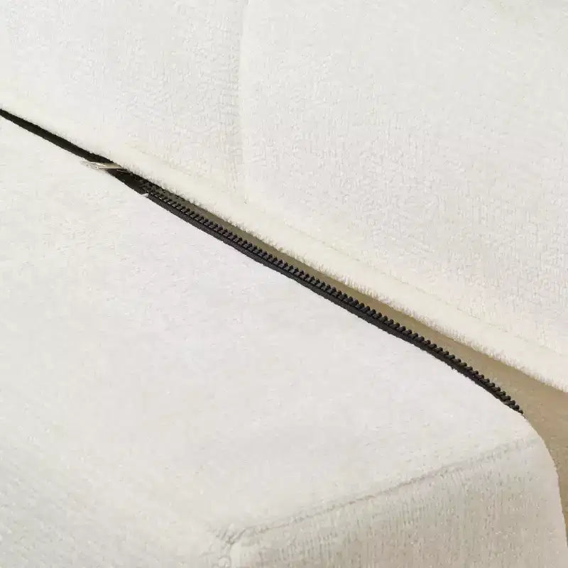 Divano Sezionale Moderno a L Whisen 119'', Divano Curvo Minimalista con Braccioli, Orientamento a Destra, Design Trapuntato, Nessun Montaggio Richiesto