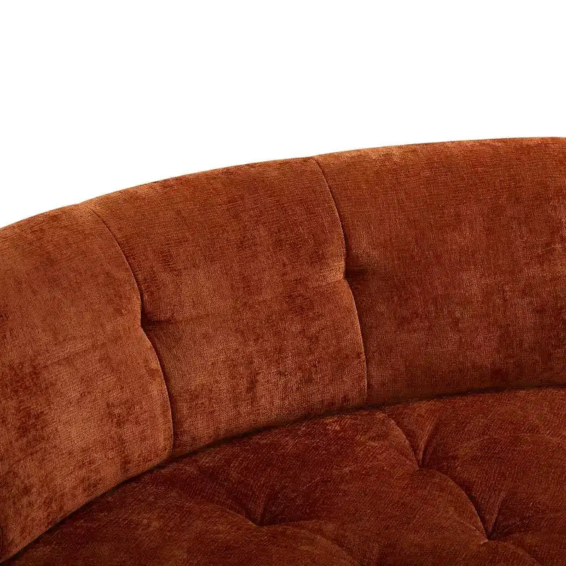 Divano Sezionale Moderno a L Whisen 119'', Divano Curvo Minimalista con Braccioli, Orientamento a Destra, Design Trapuntato, Nessun Montaggio Richiesto