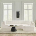 Divano Sezionale Moderno a L Whisen 119'', Divano Curvo Minimalista con Braccioli, Orientamento a Destra, Design Trapuntato, Nessun Montaggio Richiesto