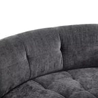 Divano Sezionale Moderno a L Whisen 119'', Divano Curvo Minimalista con Braccioli, Orientamento a Destra, Design Trapuntato, Nessun Montaggio Richiesto