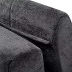Divano Sezionale Moderno a L Whisen 119'', Divano Curvo Minimalista con Braccioli, Orientamento a Destra, Design Trapuntato, Nessun Montaggio Richiesto