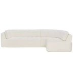 Divano Sezionale Moderno a L Whisen 119'', Divano Curvo Minimalista con Braccioli, Orientamento a Destra, Design Trapuntato, Nessun Montaggio Richiesto