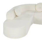 Divano componibile Whisen 122'' Extra Large, Elegante Divano Imbottito in Tessuto con Tre Cuscini Rotondi, Schiuma ad Alta Resilienza