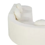 Divano componibile Whisen 122'' Extra Large, Elegante Divano Imbottito in Tessuto con Tre Cuscini Rotondi, Schiuma ad Alta Resilienza