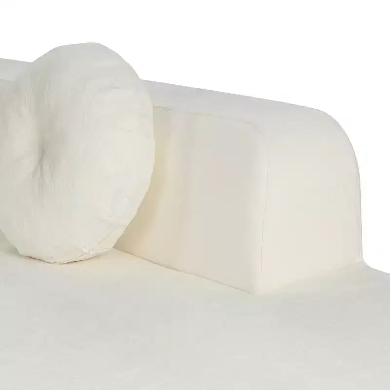 Divano componibile Whisen 122'' Extra Large, Elegante Divano Imbottito in Tessuto con Tre Cuscini Rotondi, Schiuma ad Alta Resilienza