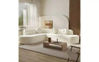 Divano componibile Whisen 122'' Extra Large, Elegante Divano Imbottito in Tessuto con Tre Cuscini Rotondi, Schiuma ad Alta Resilienza