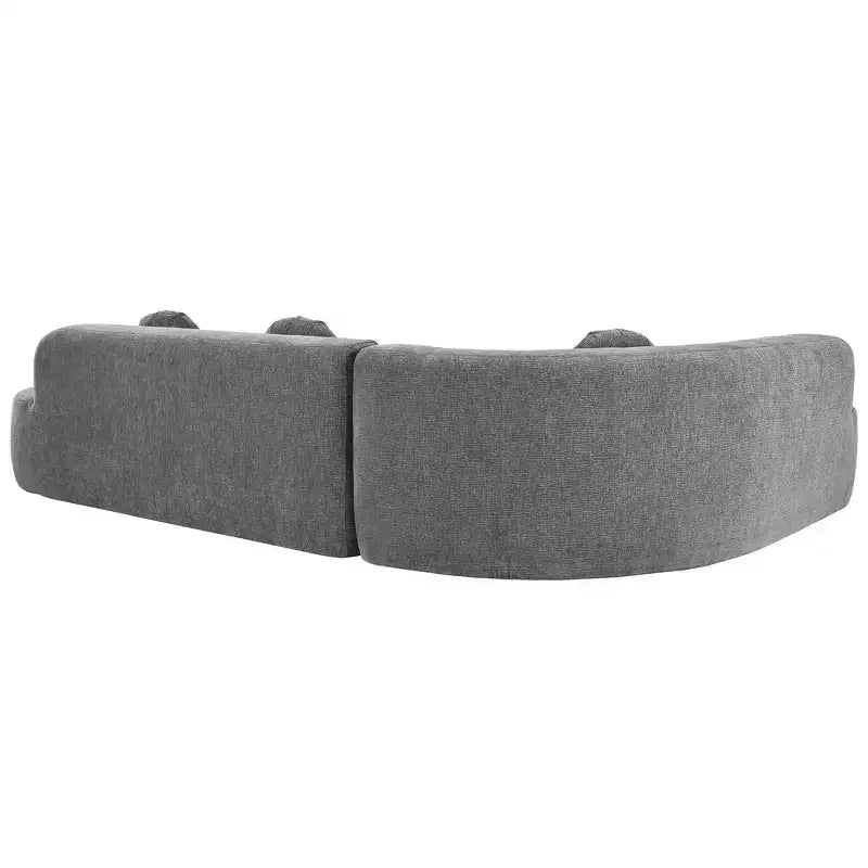 Divano componibile Whisen 122'' Extra Large, Elegante Divano Imbottito in Tessuto con Tre Cuscini Rotondi, Schiuma ad Alta Resilienza