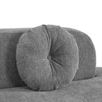 Divano componibile Whisen 122'' Extra Large, Elegante Divano Imbottito in Tessuto con Tre Cuscini Rotondi, Schiuma ad Alta Resilienza