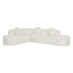 Divano componibile Whisen 122'' Extra Large, Elegante Divano Imbottito in Tessuto con Tre Cuscini Rotondi, Schiuma ad Alta Resilienza