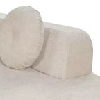 Divano componibile Whisen 122'' Extra Large, Elegante Divano Imbottito in Tessuto con Tre Cuscini Rotondi, Schiuma ad Alta Resilienza