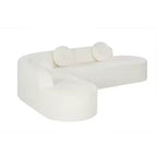 Divano componibile Whisen 122'' Extra Large, Elegante Divano Imbottito in Tessuto con Tre Cuscini Rotondi, Schiuma ad Alta Resilienza
