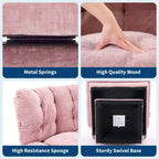 Poltrona moderna girevole - Comoda poltrona da lettura imbottita in ciniglia con cuscino spesso, poltrona decorativa per soggiorno camera da letto ufficio