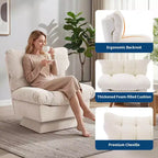 Poltrona moderna girevole - Comoda poltrona da lettura imbottita in ciniglia con cuscino spesso, poltrona decorativa per soggiorno camera da letto ufficio