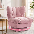 Poltrona moderna girevole - Comoda poltrona da lettura imbottita in ciniglia con cuscino spesso, poltrona decorativa per soggiorno camera da letto ufficio