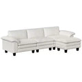 HOMCOM Sectional Sofa, L Shaped Couch with Deep Seat, Movable Ottoman and Pillow-top Armrests