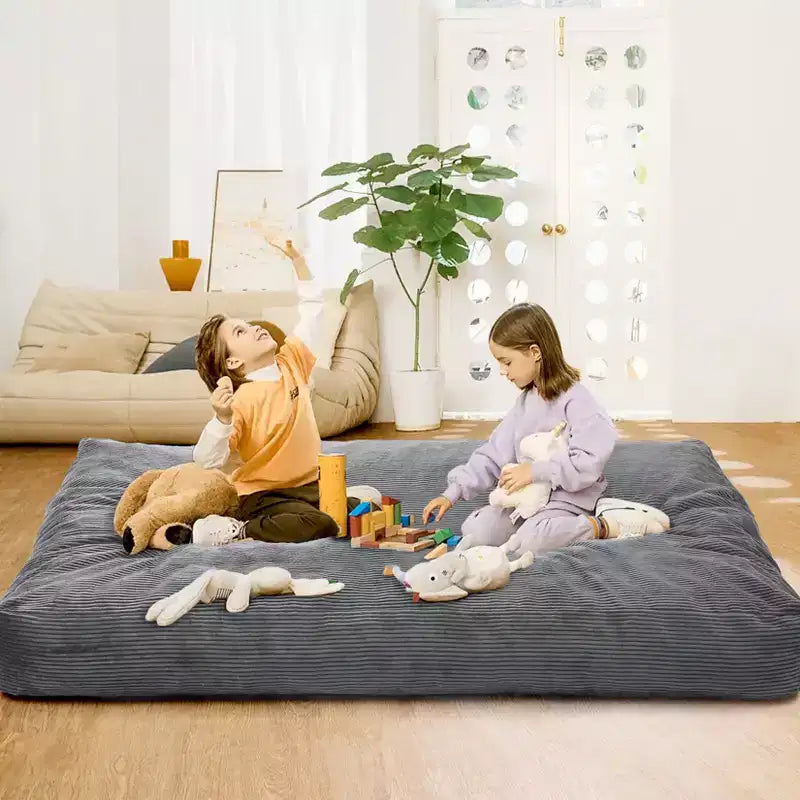 Poltrona Sacco Trasformabile COZONY, Letto e Divano 2 in 1 in Velluto a Coste con Rivestimento Rimovibile