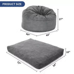 Poltrona Sacco Trasformabile COZONY, Letto e Divano 2 in 1 in Velluto a Coste con Rivestimento Rimovibile