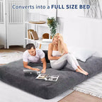Poltrona Sacco Trasformabile COZONY, Letto e Divano 2 in 1 in Velluto a Coste con Rivestimento Rimovibile