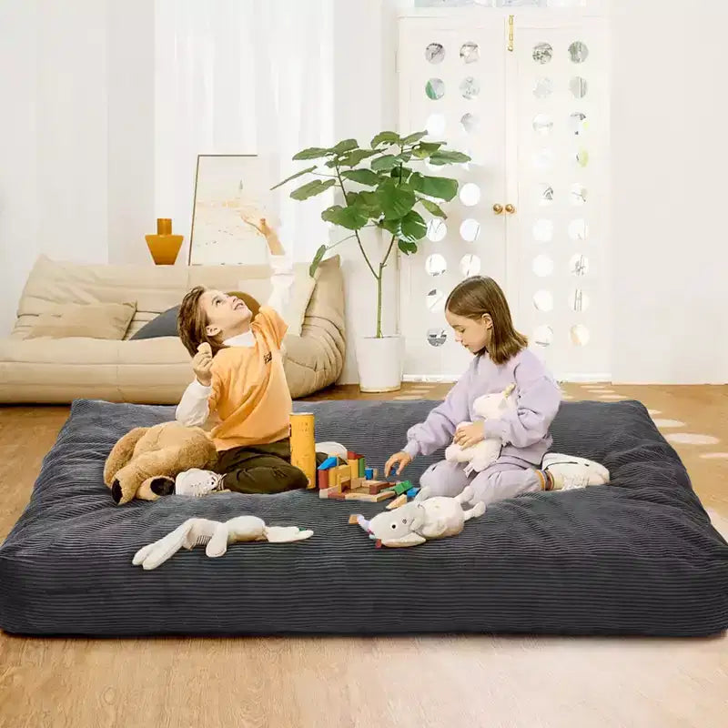 Poltrona Sacco Trasformabile COZONY, Letto e Divano 2 in 1 in Velluto a Coste con Rivestimento Rimovibile
