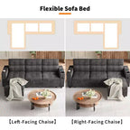 Divano Letto Angolare Trasformabile a L con Divano Estraibile, Chaise Longue Reversibile con Contenitore, Doppio Bracciolo con Contenitore Nascosto, Portabicchieri, Moderno in Morbido Velluto a Coste