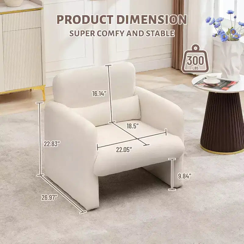 Poltrona con braccioli, poltrona da soggiorno moderna in tessuto ciniglia, poltrona imbottita, poltrona singola per camera da letto, ufficio, appartamento