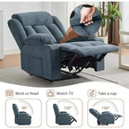 Poltrona Reclinabile Massaggiante Oversize con Calore e Vibrazione, Ampia Poltrona Reclinabile a Dondolo con Tasche Laterali per Soggiorno, Camera da Letto, Home Theater