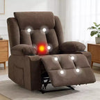 Poltrona Reclinabile Massaggiante Oversize con Calore e Vibrazione, Ampia Poltrona Reclinabile a Dondolo con Tasche Laterali per Soggiorno, Camera da Letto, Home Theater