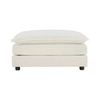 MAYEERTY Divano componibile a L di grandi dimensioni con rivestimento comodo e modulare, con pouf per soggiorno, colore bianco