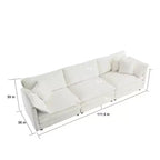 MAYEERTY Divano componibile a L di grandi dimensioni con rivestimento comodo e modulare, con pouf per soggiorno, colore bianco